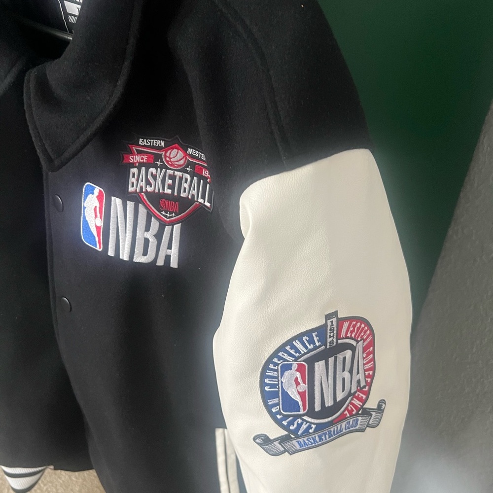NBA Black and White Varsity Jacket